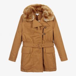 Chloé-Teen Brown Cotton Belted Coat | Childrensalon Outlet