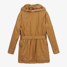 Chloé-Teen Brown Cotton Belted Coat | Childrensalon Outlet
