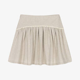 Chloé-Бежевая хлопковая юбка с вышивкой | Childrensalon Outlet