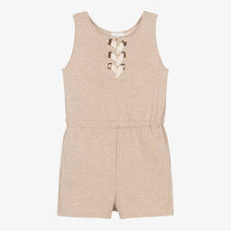 Chloé-Teen Girls Beige Cotton Ribbon Playsuit | Childrensalon Outlet
