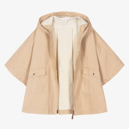 Chloé-Teen Girls Beige Cotton Twill Zip-Up Cape | Childrensalon Outlet