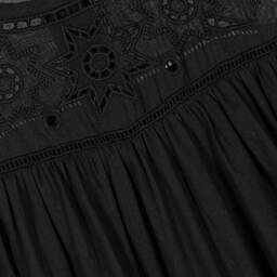 Chloé-Teen Girls Black Cutwork Cotton Dress | Childrensalon Outlet