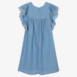 Chloé-فستان تينز ليوسيل شامبري لون أزرق | Childrensalon Outlet
