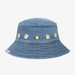 Chloé-Teen Girls Blue Denim Eyelet Bucket Hat | Childrensalon Outlet