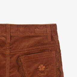 Chloé-Teen Girls Brown Cotton Corduroy Skirt | Childrensalon Outlet