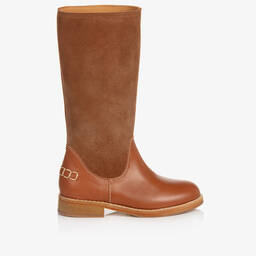 Chloé-Teen Girls Brown Suede & Leather Boots | Childrensalon Outlet