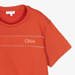 Chloé-Оранжевый хлопковый свитшот | Childrensalon Outlet