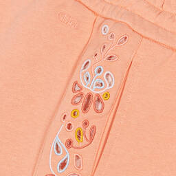 Chloé-Кораллово-оранжевые шорты с цветами | Childrensalon Outlet