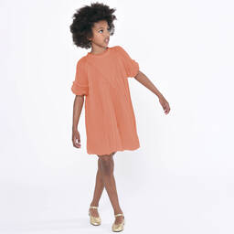 Chloé-Teen Girls Coral Pink Silk Chiffon Dress | Childrensalon Outlet
