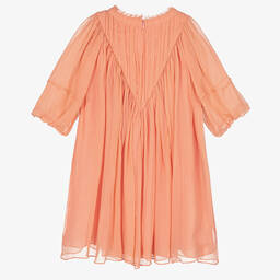 Chloé-Teen Girls Coral Pink Silk Chiffon Dress | Childrensalon Outlet