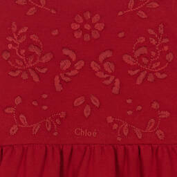 Chloé-Красное платье с вышивкой | Childrensalon Outlet