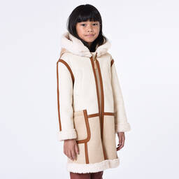 Chloé-Teen Girls Ivory & Beige Suede Coat | Childrensalon Outlet
