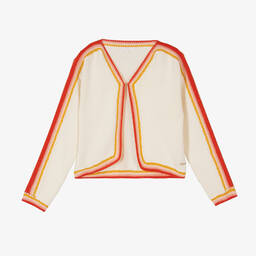 Chloé-Teen Girls Ivory Cotton Crochet Cardigan | Childrensalon Outlet