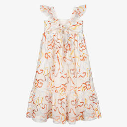 Chloé-فستان تينز بناتي قطن عضوي لون عاجي | Childrensalon Outlet