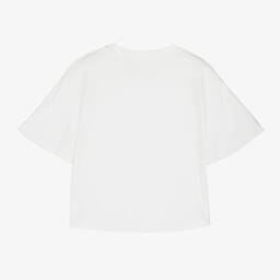 Chloé-تيشيرت تينز بناتي قطن عضوي لون عاجي | Childrensalon Outlet