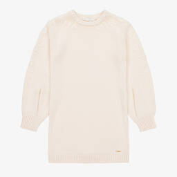 Chloé-Кремовое платье из хлопка и шерсти | Childrensalon Outlet