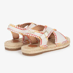 Chloé-Teen Girls Ivory Cross-Over Logo Sandals | Childrensalon Outlet