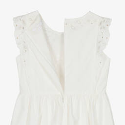 Chloé-Кремовое хлопковое платье с вышивкой | Childrensalon Outlet