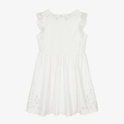 Chloé-Кремовое хлопковое платье с вышивкой | Childrensalon Outlet