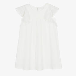 Chloé-Teen Girls Ivory Embroidered Ruffle Dress | Childrensalon Outlet