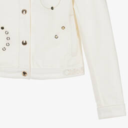 Chloé-Teen Girls Ivory Eyelet Denim Jacket | Childrensalon Outlet