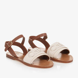 Chloé-Teen Girls Ivory Leather Embroidered Sandals | Childrensalon Outlet