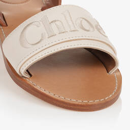 Chloé-Teen Girls Ivory Leather Embroidered Sandals | Childrensalon Outlet