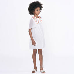 Chloé-Teen Girls Ivory Silk Chiffon Ribbon Dress | Childrensalon Outlet