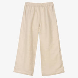 Chloé-Широкие кремовые брюки из твила | Childrensalon Outlet