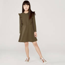 Chloé-Teen Girls Khaki Green Dress | Childrensalon Outlet