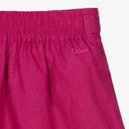 Chloé-Teen Girls Magenta Pink Linen Shorts | Childrensalon Outlet