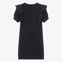 Chloé-Teen Girls Navy Blue Cotton Eyelet Dress | Childrensalon Outlet