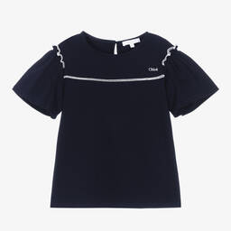 كلوي-تيشيرت قطن لون كحلي للمراهقات | Childrensalon Outlet