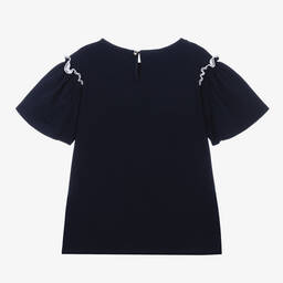 كلوي-تيشيرت قطن لون كحلي للمراهقات | Childrensalon Outlet