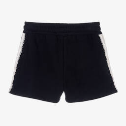 Chloé-Teen Girls Navy Blue Lace Trim Shorts | Childrensalon Outlet