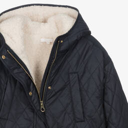 كلوي-معطف مبطن لون كحلي تينز بناتي | Childrensalon Outlet