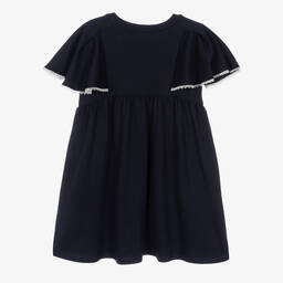 Chloé-Teen Girls Navy Blue Ruffle Sleeve Dress | Childrensalon Outlet