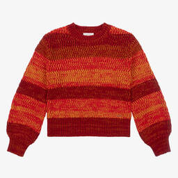 Chloé-Teen Girls Orange Cotton & Wool Knit Jumper | Childrensalon Outlet