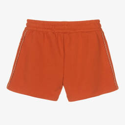 Chloé-شورت تينز بناتي قطن مزين بدانتيل لون برتقالي | Childrensalon Outlet