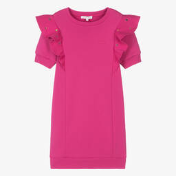 Chloé-Teen Girls Pink Cotton Eyelet Dress | Childrensalon Outlet