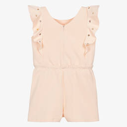 Chloé-Teen Girls Pink Eyelet Ruffle Playsuit | Childrensalon Outlet