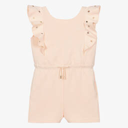Chloé-Teen Girls Pink Eyelet Ruffle Playsuit | Childrensalon Outlet