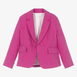 Chloé-Teen Girls Pink Linen & Cotton Blazer | Childrensalon Outlet