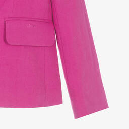 Chloé-Teen Girls Pink Linen & Cotton Blazer | Childrensalon Outlet