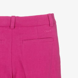 Chloé-Teen Girls Pink Linen & Cotton Twill Trousers | Childrensalon Outlet
