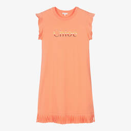 Chloé-Розовое платье-футболка | Childrensalon Outlet