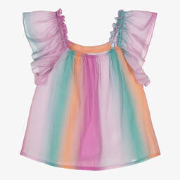Chloé-Розовая хлопковая блузка с эффектом омбре для подростков | Childrensalon Outlet
