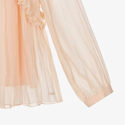 Chloé-Teen Girls Pink Pleated Silk Blouse | Childrensalon Outlet