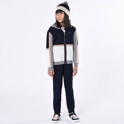 Chloé-Teen Girls White & Blue Leather Trainers | Childrensalon Outlet