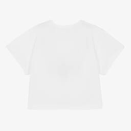 Chloé-Teen Girls White Crop Logo T-Shirt | Childrensalon Outlet